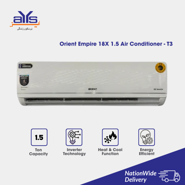 Orient Empire 18X 1.5 Ton Inverter Split Air Conditioner - T3 Compressor Orient Empire 18X 1.5 Ton Inverter Split Air Conditioner - T3 Compressor